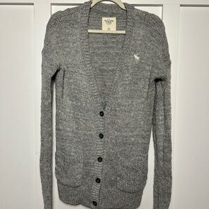 Abercrombie & Fitch Women's Gray Cardigan Sweater